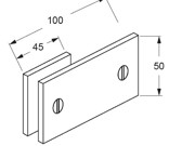 180 Degree Glass to Wall Square Fixed Bracket - Red Copper